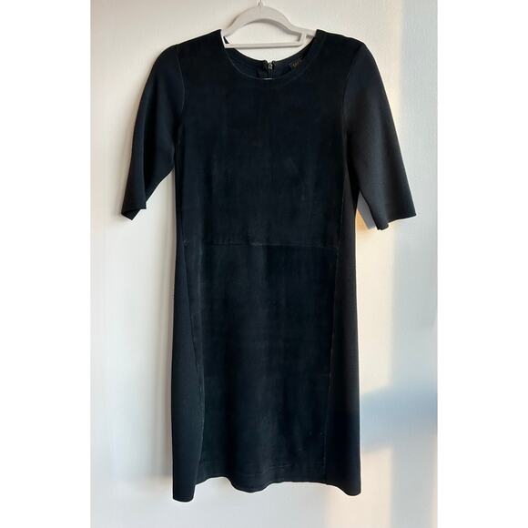 GUC PAUW AMSTERDAM Black Wool Sheep Skin Dress Size 3 LBD Quiet Luxury - Picture 5 of 14